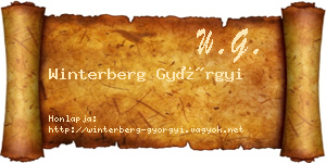 Winterberg Györgyi névjegykártya